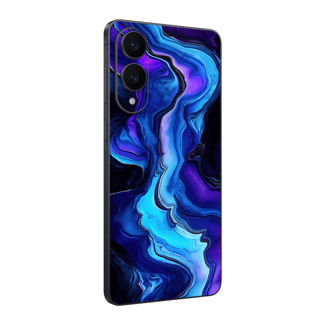Galaxy S25 EDGE Custom Printed SIGNATURE “Agate Geode Blue Marble” Art Skin Wrap Sticker Decal Cover Protector by QSKINZ | QSKINZ.COM
