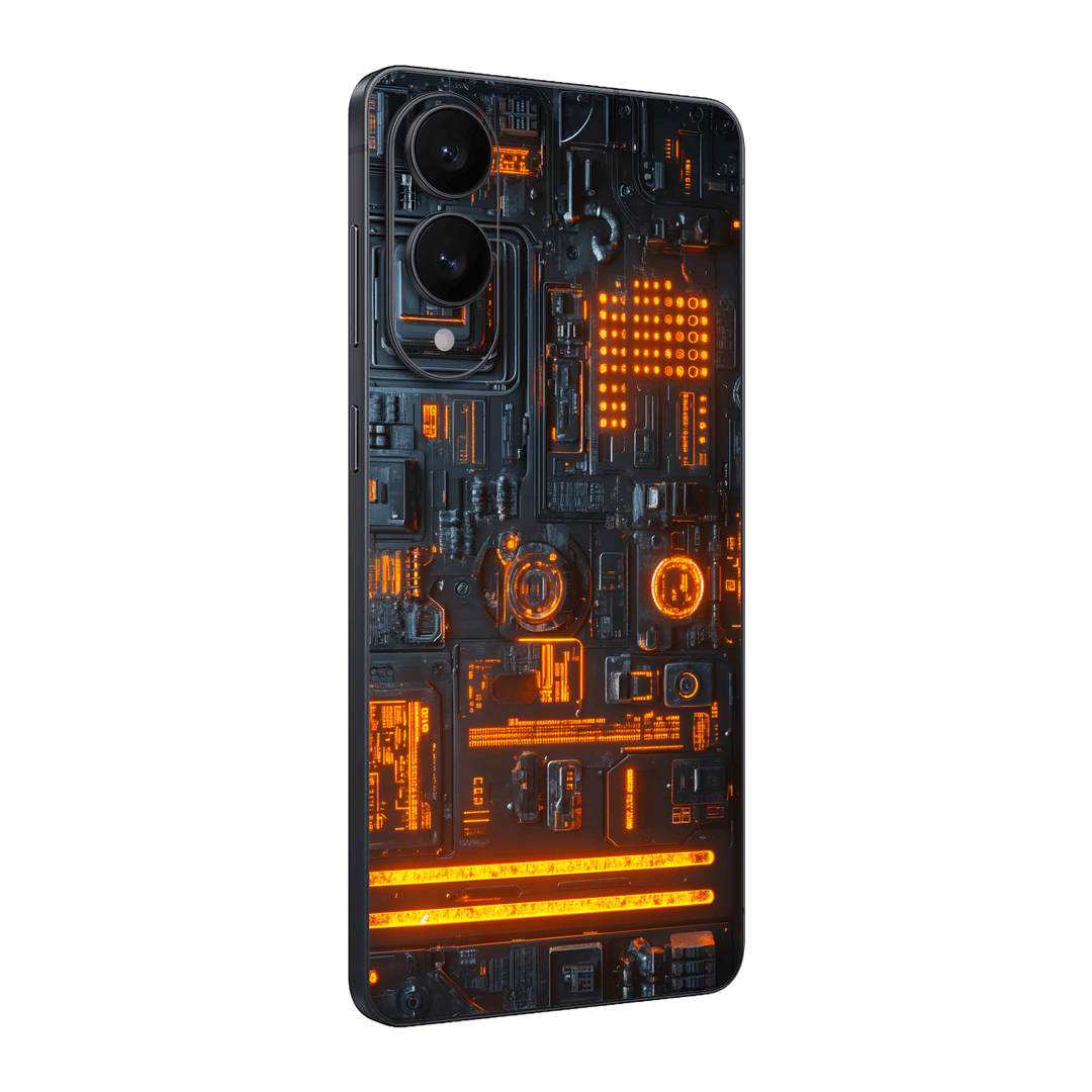 Galaxy S25 EDGE Custom Printed SIGNATURE “Nexora” Orange Fire Technology Skin Wrap Sticker Decal Cover Protector by QSKINZ | QSKINZ.COM