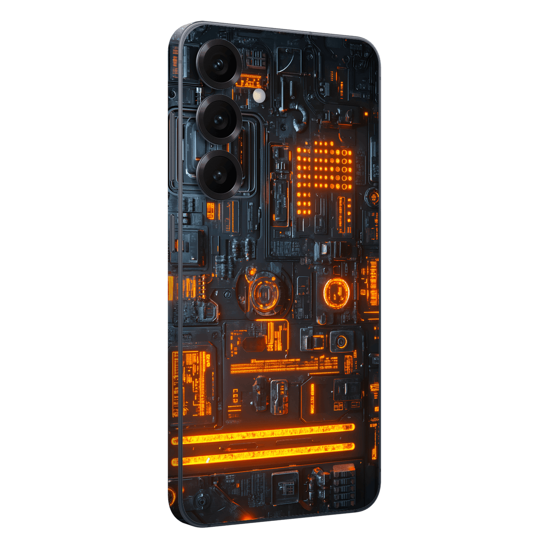Galaxy S25+ PLUS Custom Printed SIGNATURE “Nexora” Orange Fire Technology Skin Wrap Sticker Decal Cover Protector by QSKINZ | QSKINZ.COM