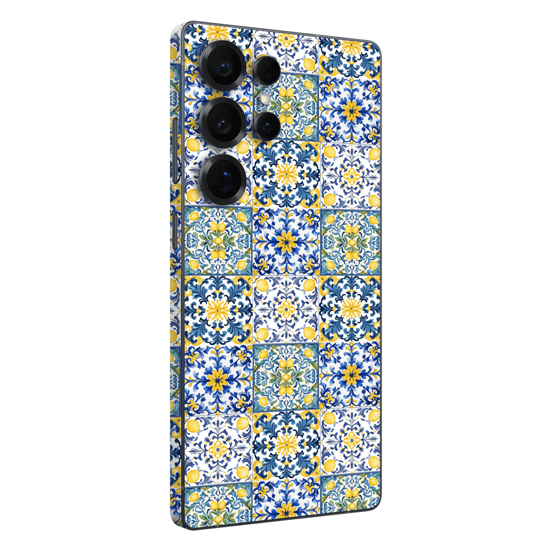 Galaxy S25 ULTRA Custom Printed SIGNATURE “Tile d’Amalfi Coast” Ceramic Skin Wrap Sticker Decal Cover Protector by QSKINZ | QSKINZ.COM