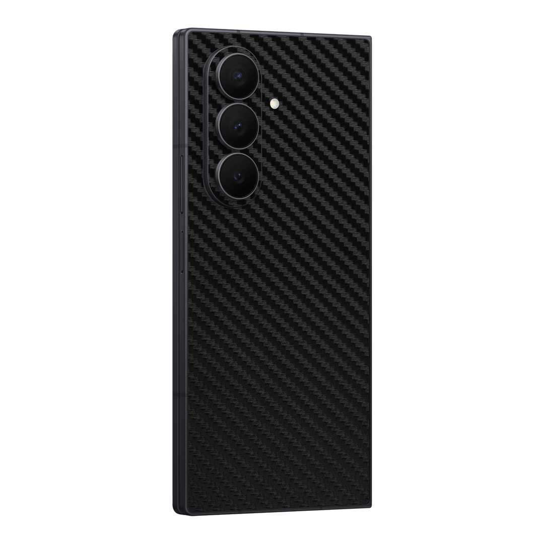 Galaxy Z FOLD 7 Black 3D Textured Carbon Fibre Fiber Skin Wrap Sticker Decal Cover Protector by QSKINZ | qskinz.com