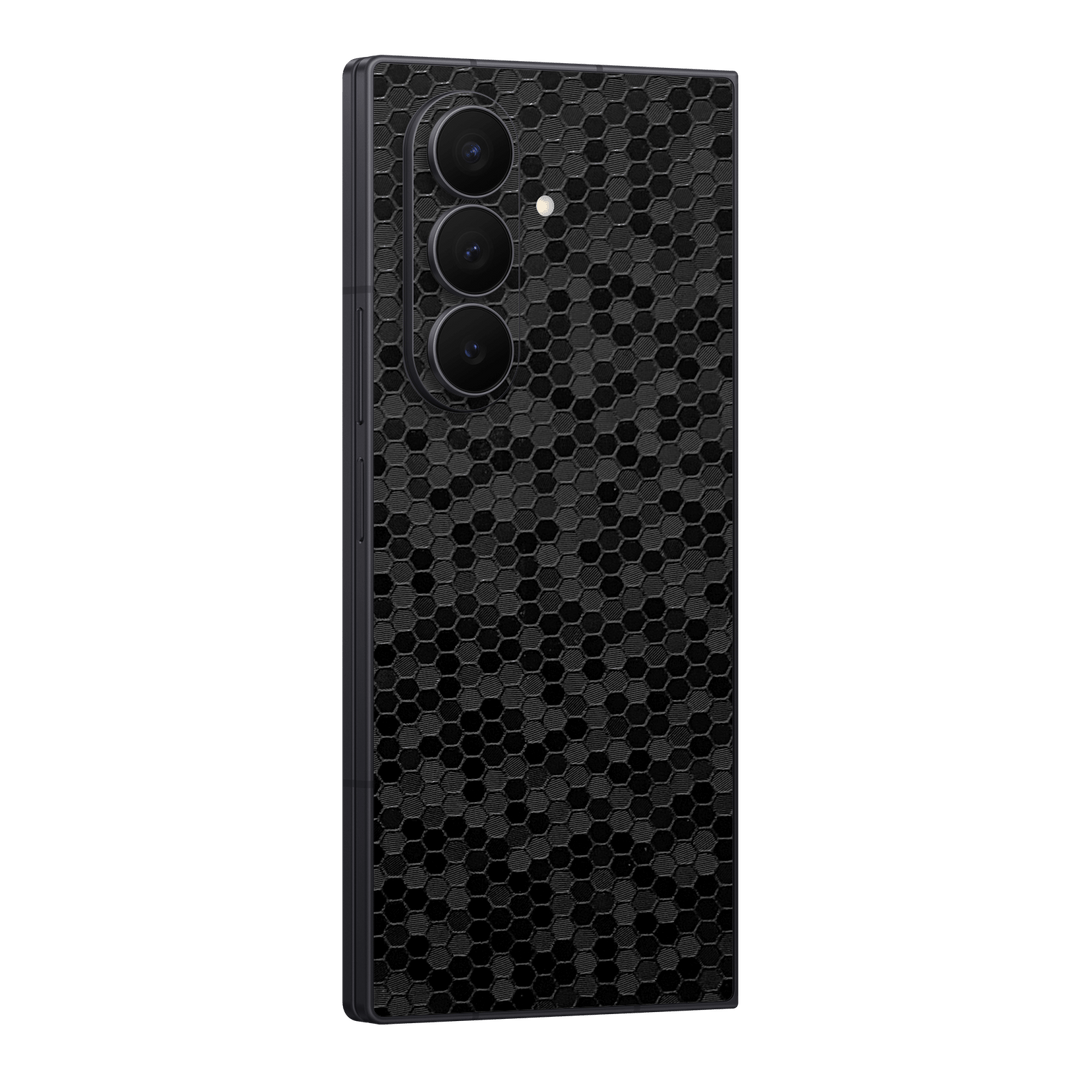 Galaxy Z FOLD 7 Luxuria Black Honeycomb 3D Textured Skin Wrap Sticker Decal Cover Protector by QSKINZ | qskinz.com