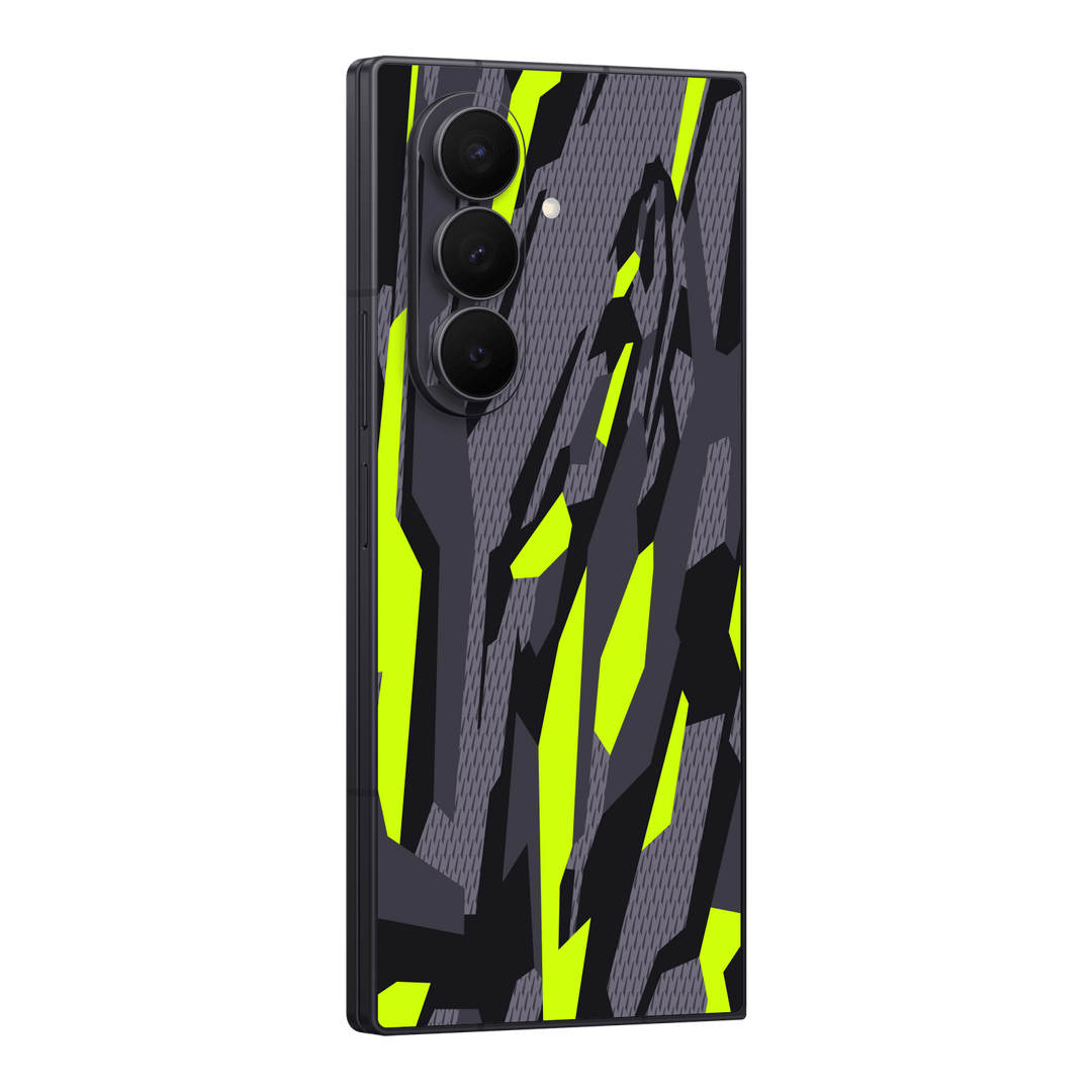 Galaxy Z FOLD 7 Print Printed Custom SIGNATURE Abstract Green Camouflage Skin Wrap Sticker Decal Cover Protector by QSKINZ | qskinz.com