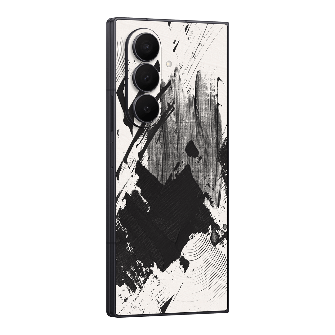 Galaxy Z FOLD 7 Print Printed Custom SIGNATURE Black and White Madness Skin Wrap Sticker Decal Cover Protector by QSKINZ | qskinz.com