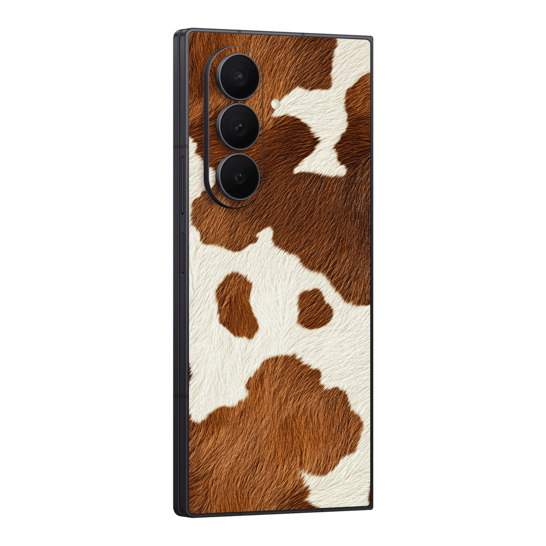 Galaxy Z FOLD 7 Print Printed Custom SIGNATURE MOO Cow Print Cowhide Skin Wrap Sticker Decal Cover Protector by QSKINZ | QSKINZ.COM