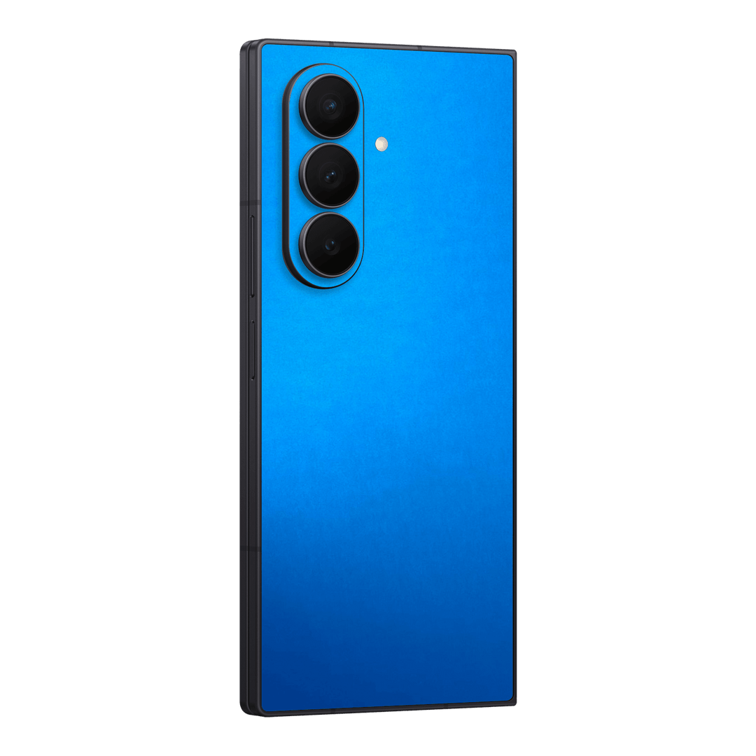 Galaxy Z FOLD 7 Satin Blue Metallic Matt Matte Skin Wrap Sticker Decal Cover Protector by QSKINZ | qskinz.com