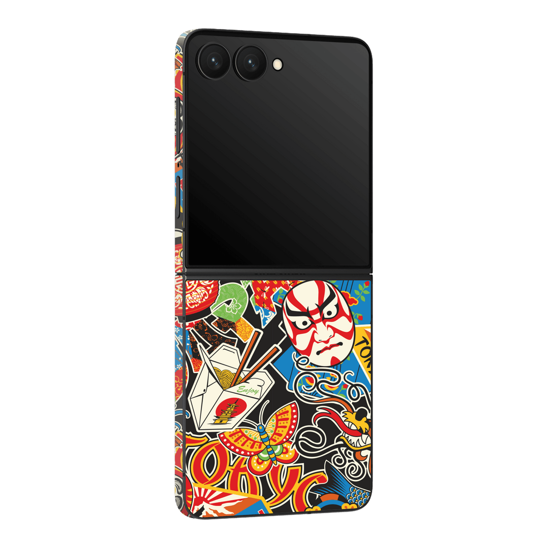 Galaxy Z Flip 7 Custom Printed SIGNATURE “Manga Tokyo Maneki” Japanese Art Skin Wrap Sticker Decal Cover Protector by QSKINZ | QSKINZ.COM