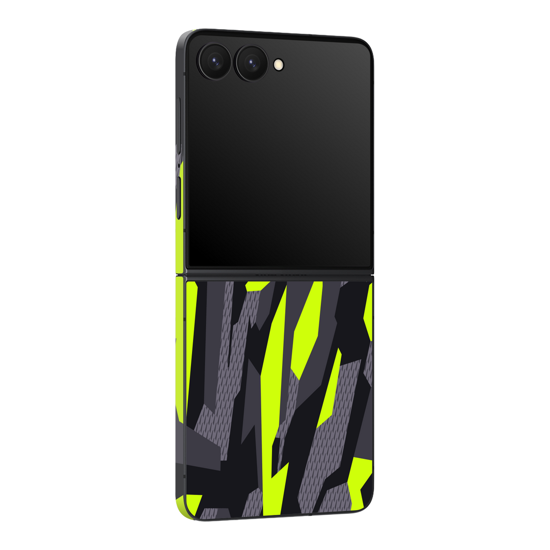 Galaxy Z Flip 7 Print Printed Custom SIGNATURE Abstract Green Camouflage Skin Wrap Sticker Decal Cover Protector by QSKINZ | qskinz.com