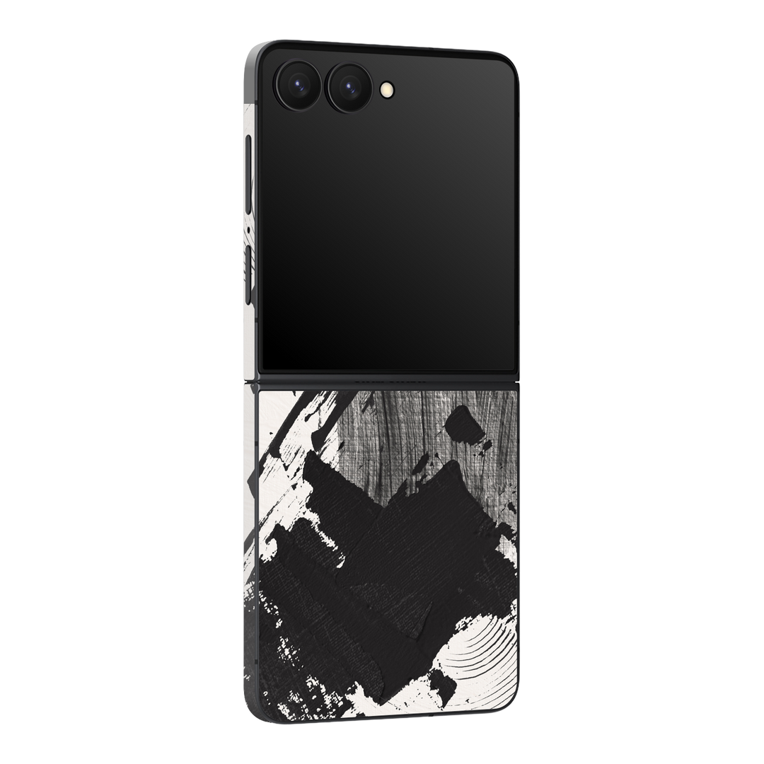 Galaxy Z Flip 7 Print Printed Custom SIGNATURE Black and White Madness Skin Wrap Sticker Decal Cover Protector by QSKINZ | qskinz.com