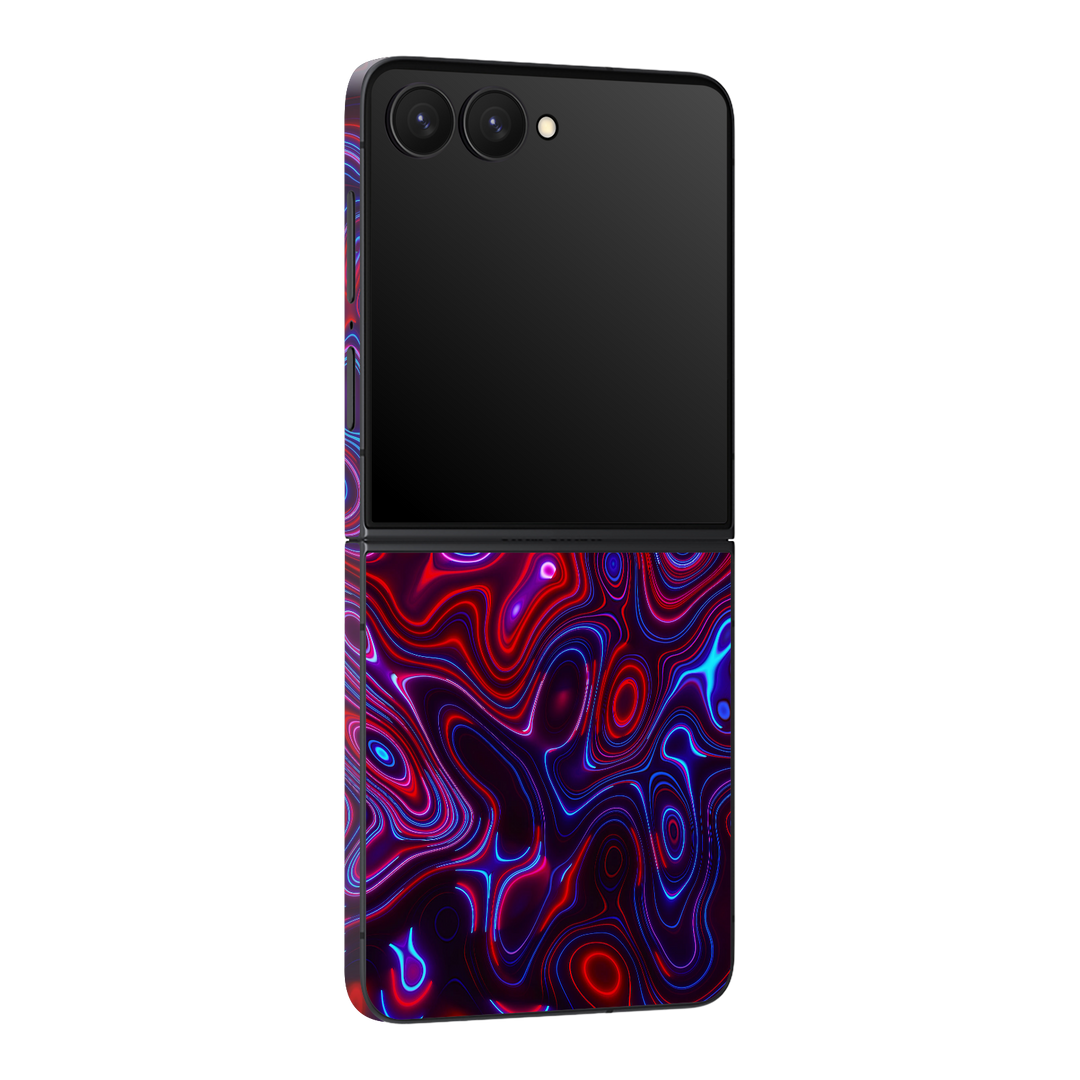 Galaxy Z Flip 7 Print Printed Custom SIGNATURE Flux Fusion Purple Neon Skin Wrap Sticker Decal Cover Protector by QSKINZ | QSKINZ.COM