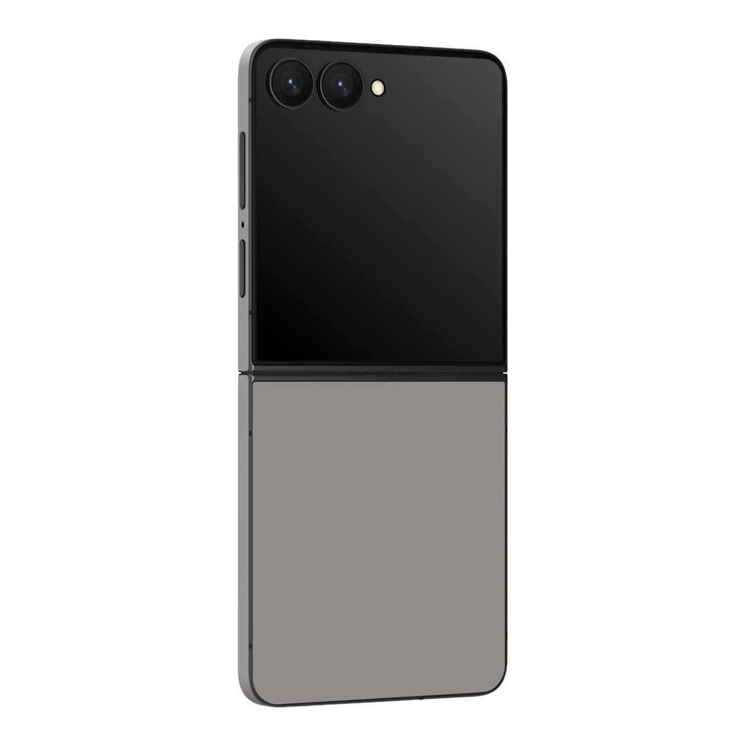 Galaxy Z Flip 7 Soft-Touch Matte StealthMatte Lunar Light Grey Skin Wrap Sticker Decal Cover Protector by QSKINZ | qskinz.com