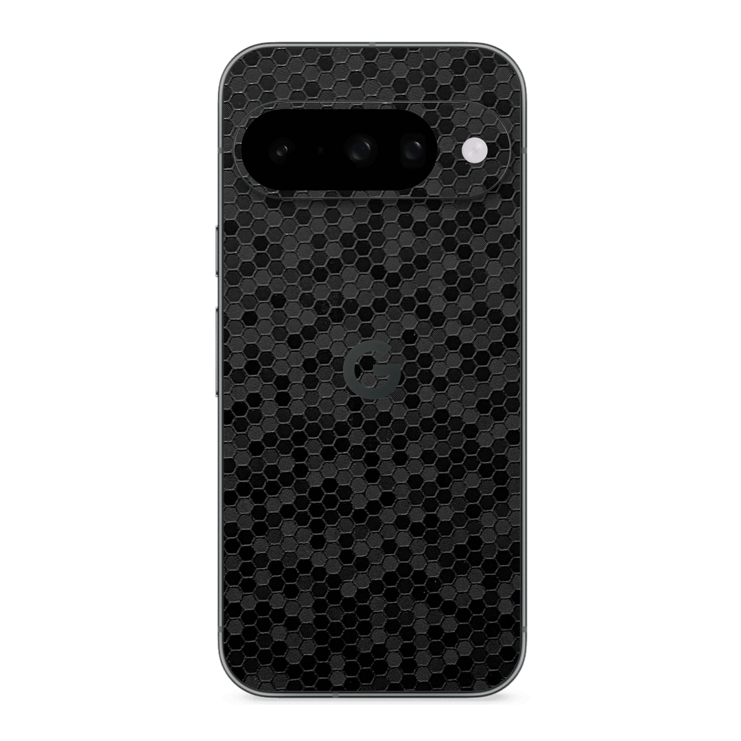 Google Pixel 10 Luxuria Black Honeycomb 3D Textured Skin Wrap Sticker Decal Cover Protector by QSKINZ | qskinz.com