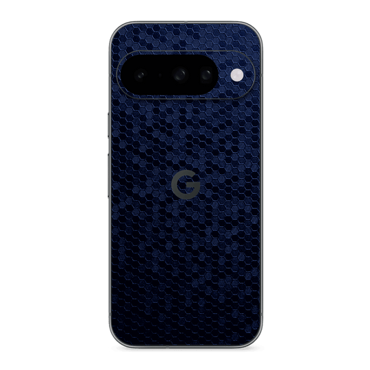 Google Pixel 10 Luxuria Navy Blue Honeycomb 3D Textured Skin Wrap Sticker Decal Cover Protector by QSKINZ | qskinz.com