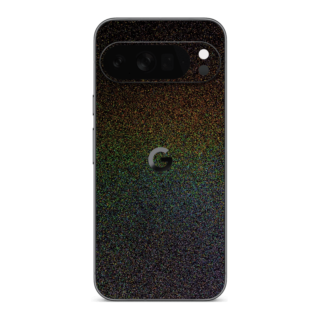 Google Pixel 10 PRO GALAXY Galactic Black Milky Way Rainbow Sparkling Metallic Gloss Finish Skin Wrap Sticker Decal Cover Protector by QSKINZ | qskinz.com