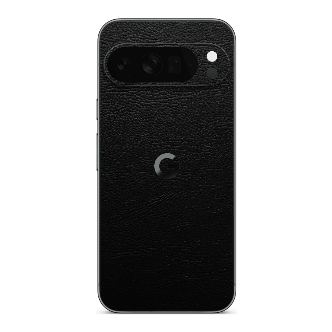Google Pixel 10 PRO Luxuria BLACK LEATHER Riders Skin Wrap Sticker Decal Cover Protector by QSKINZ | qskinz.com