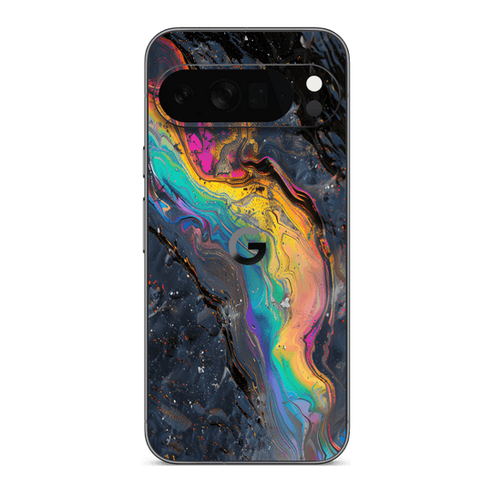 Google Pixel 10 PRO Print Printed Custom SIGNATURE Aurora Auroria Stone Marble Rainbow Skin Wrap Sticker Decal Cover Protector by QSKINZ | QSKINZ.COM