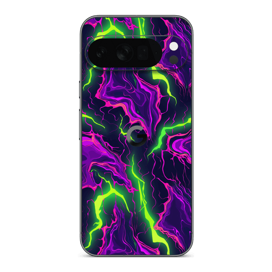 Google Pixel 10 PRO Print Printed Custom SIGNATURE Twisterra Twist Neon Purple Yellow Green Anime Skin Wrap Sticker Decal Cover Protector by QSKINZ | QSKINZ.COM