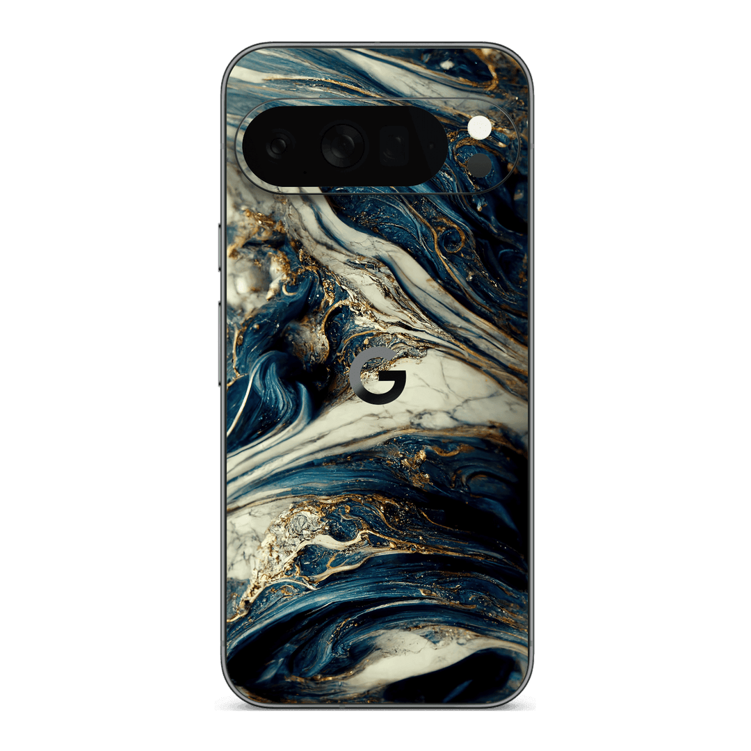 Google Pixel 10 PRO Printed Custom SIGNATURE Agate Geode Naia Ocean Blue Stone Skin Wrap Sticker Decal Cover Protector by QSKINZ | qskinz.com