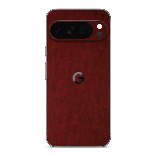 Google Pixel 10 PRO Scarlet Red Wood Wooden Satin Skin Wrap Sticker Decal Cover Protector by QSKINZ | qskinz.com