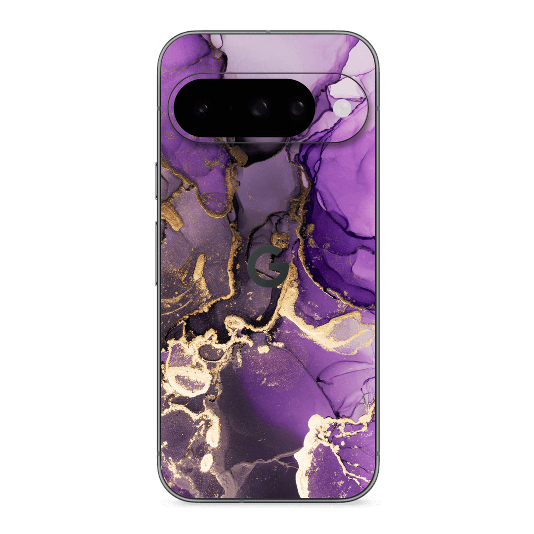 Google Pixel 10 Print Printed Custom SIGNATURE AGATE GEODE Purple-Gold Skin Wrap Sticker Decal Cover Protector by QSKINZ | qskinz.com