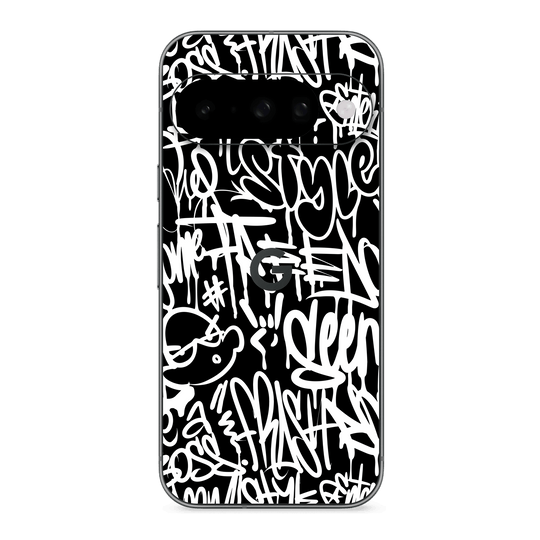 Google Pixel 10 Print Printed Custom SIGNATURE Monochrome Black and WhiteGraffiti Skin Wrap Sticker Decal Cover Protector by QSKINZ | qskinz.com