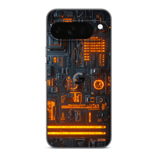 Google Pixel 10 Pro XL Custom Printed SIGNATURE “Nexora” Orange Fire Technology Skin Wrap Sticker Decal Cover Protector by QSKINZ | QSKINZ.COM