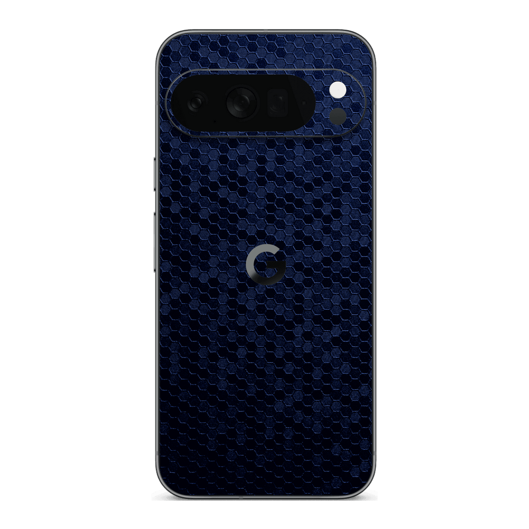Google Pixel 10 Pro XL Luxuria Navy Blue Honeycomb 3D Textured Skin Wrap Sticker Decal Cover Protector by QSKINZ | qskinz.com