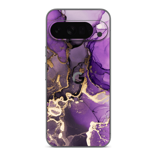 Google Pixel 10 Pro XL Print Printed Custom SIGNATURE AGATE GEODE Purple-Gold Skin Wrap Sticker Decal Cover Protector by QSKINZ | qskinz.com