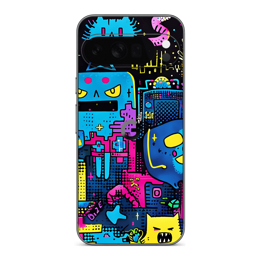 Google Pixel 10 Pro XL Print Printed Custom SIGNATURE Arcade Rave Gaming Gamer Pixel Skin Wrap Sticker Decal Cover Protector by QSKINZ | QSKINZ.COM