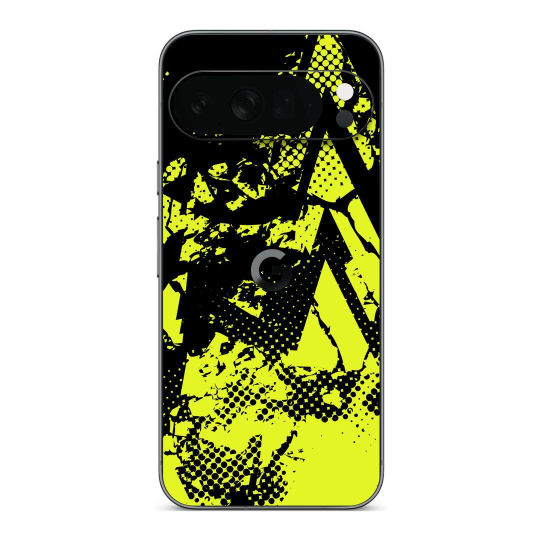 Google Pixel 10 Pro XL Print Printed Custom SIGNATURE Grunge Yellow Green Trace Skin Wrap Sticker Decal Cover Protector by QSKINZ | QSKINZ.COM