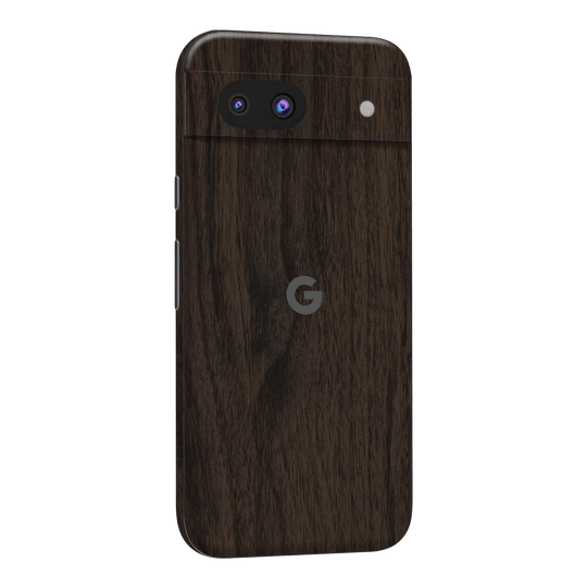 Google Pixel 8a Premium Wood Wooden Dark Walnut Matte Textured Skin Wrap Sticker Decal Cover Protector by QSKINZ | qskinz.com