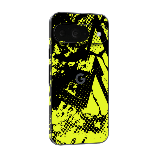 Google Pixel 9 Print Printed Custom SIGNATURE Grunge Yellow Green Trace Skin Wrap Sticker Decal Cover Protector by QSKINZ | QSKINZ.COM
