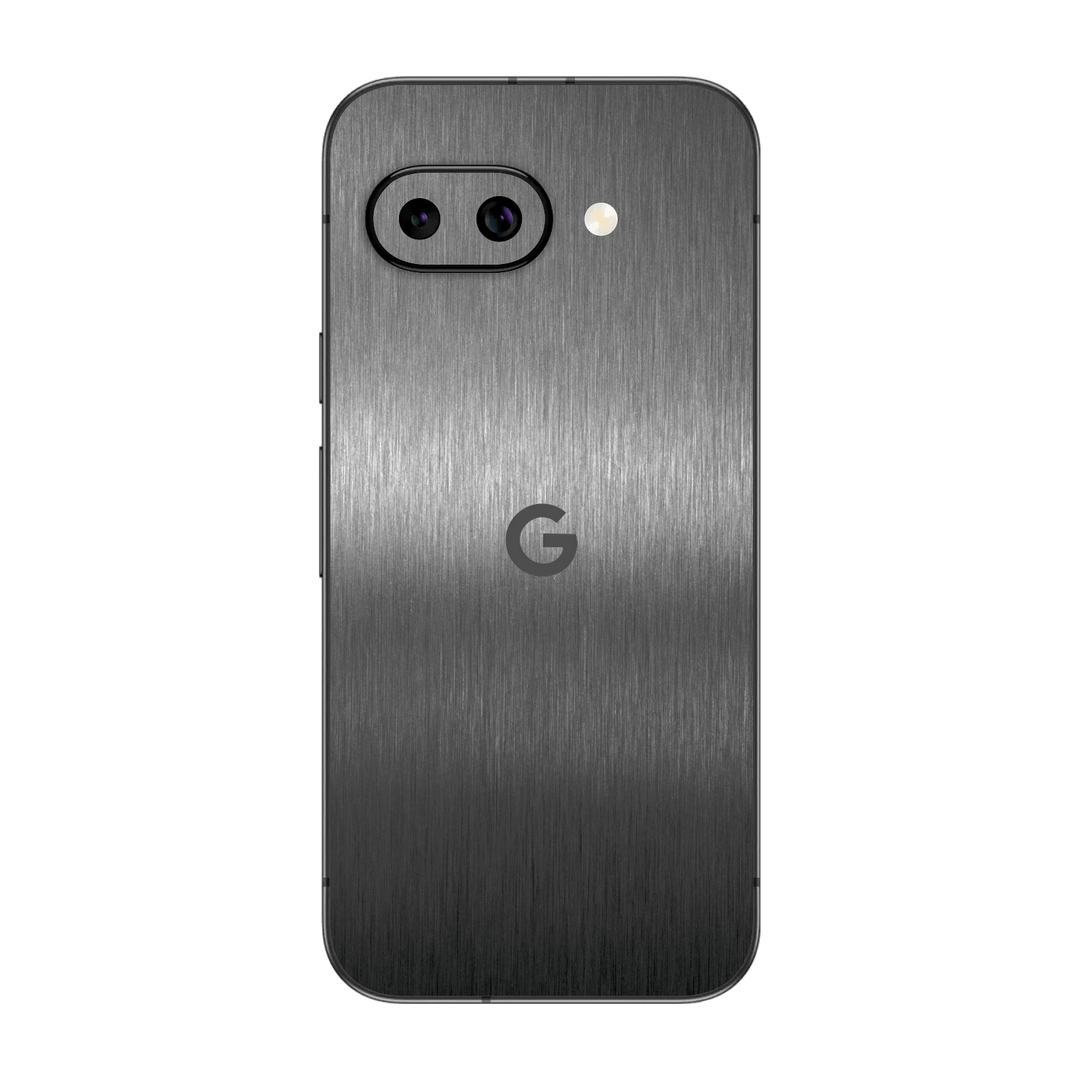 Google Pixel 9a Brushed Metal Titanium Metallic Skin Wrap Sticker Decal Cover Protector by QSKINZ | qskinz.com

