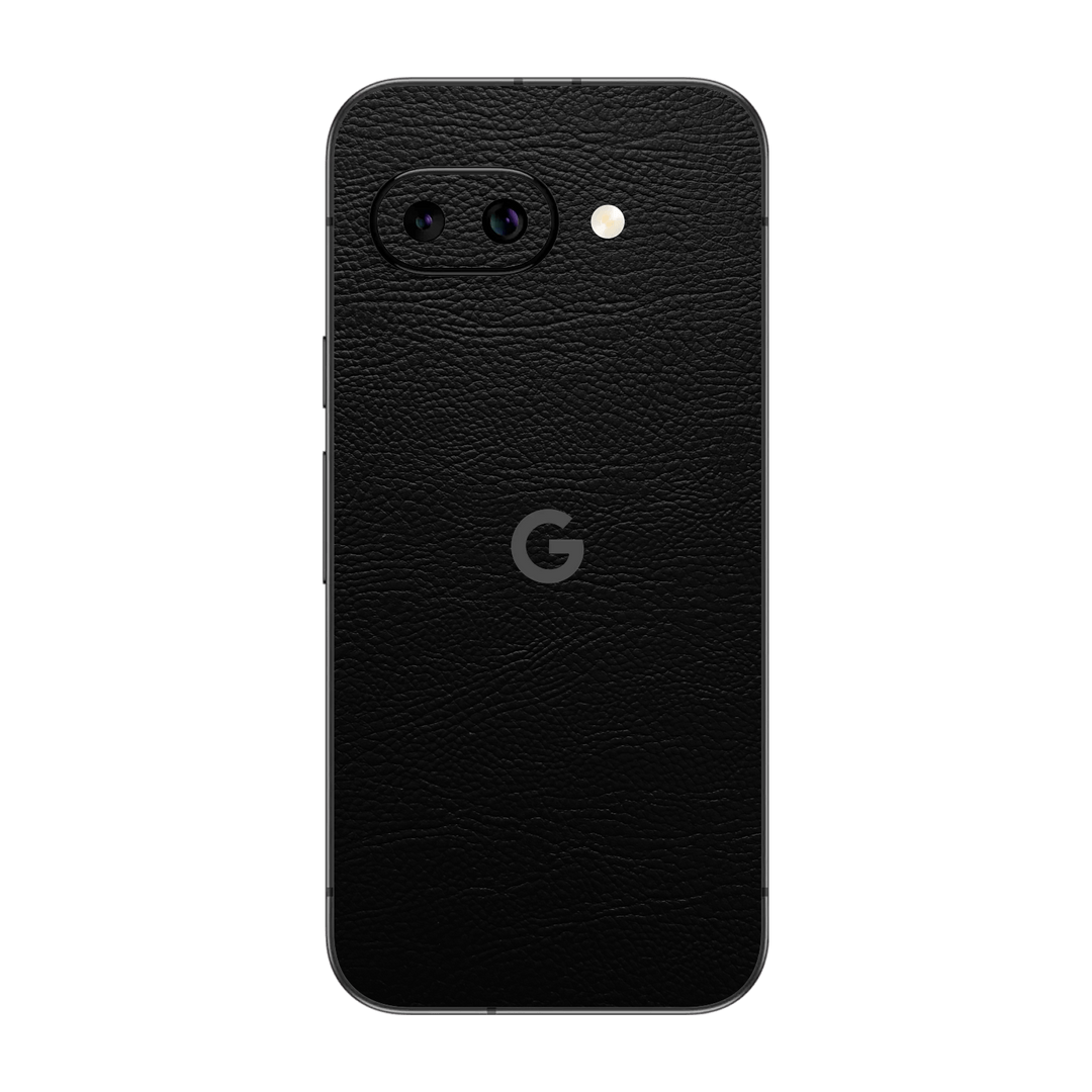 Google Pixel 9a Luxuria BLACK LEATHER Riders Skin Wrap Sticker Decal Cover Protector by QSKINZ | qskinz.com
