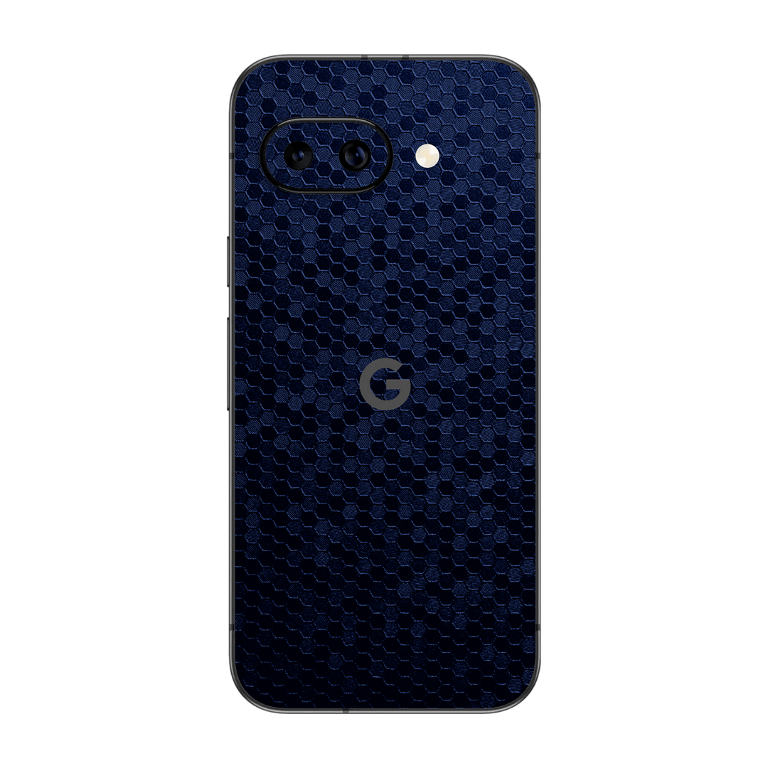 Google Pixel 9a Luxuria Navy Blue Honeycomb 3D Textured Skin Wrap Sticker Decal Cover Protector by QSKINZ | qskinz.com
