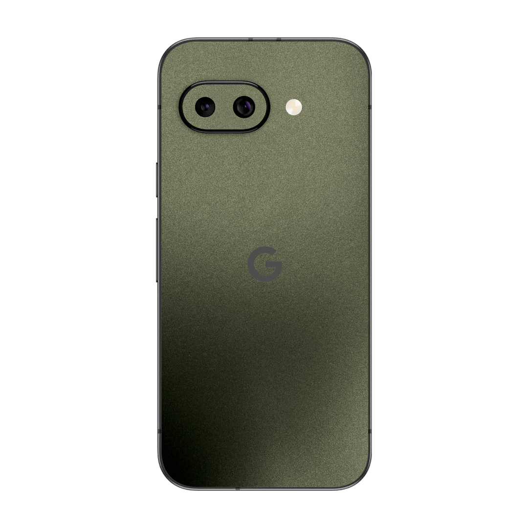 Google Pixel 9a Military Green Metallic Skin Wrap Sticker Decal Cover Protector by QSKINZ | qskinz.com
