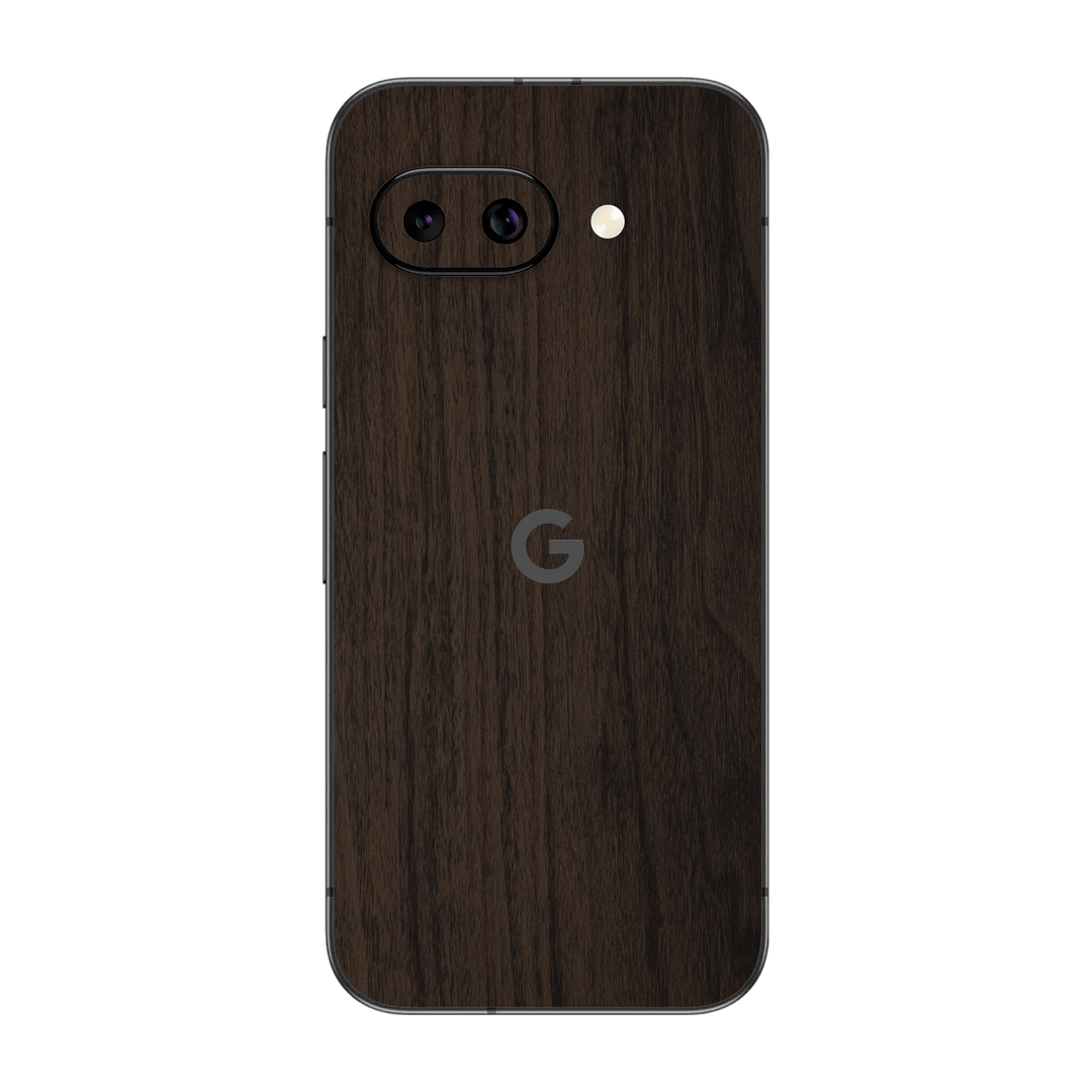 Google Pixel 9a Premium Wood Wooden Dark Walnut Matte Textured Skin Wrap Sticker Decal Cover Protector by QSKINZ | qskinz.com
