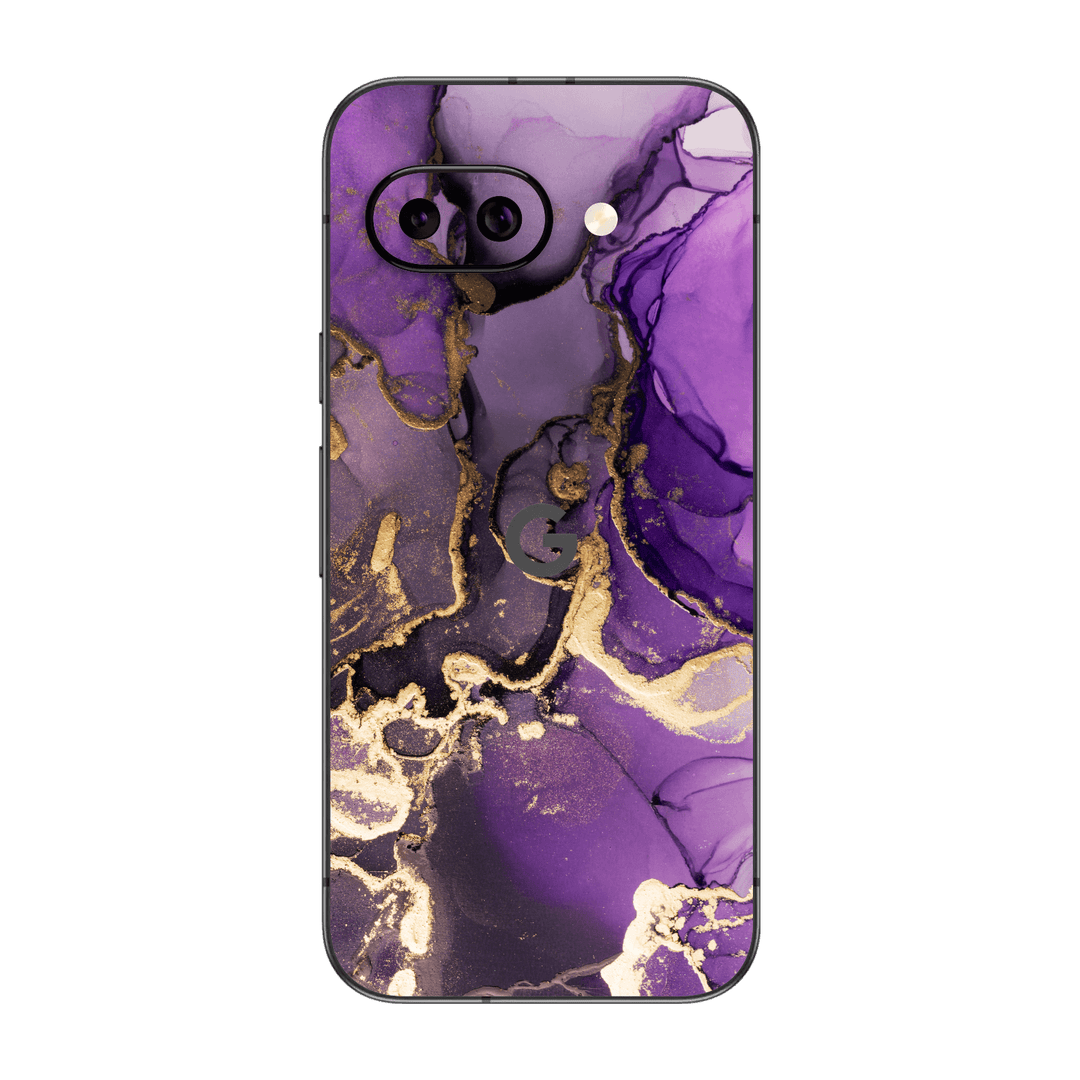 Google Pixel 9a Print Printed Custom SIGNATURE AGATE GEODE Purple-Gold Skin Wrap Sticker Decal Cover Protector by QSKINZ | qskinz.com
