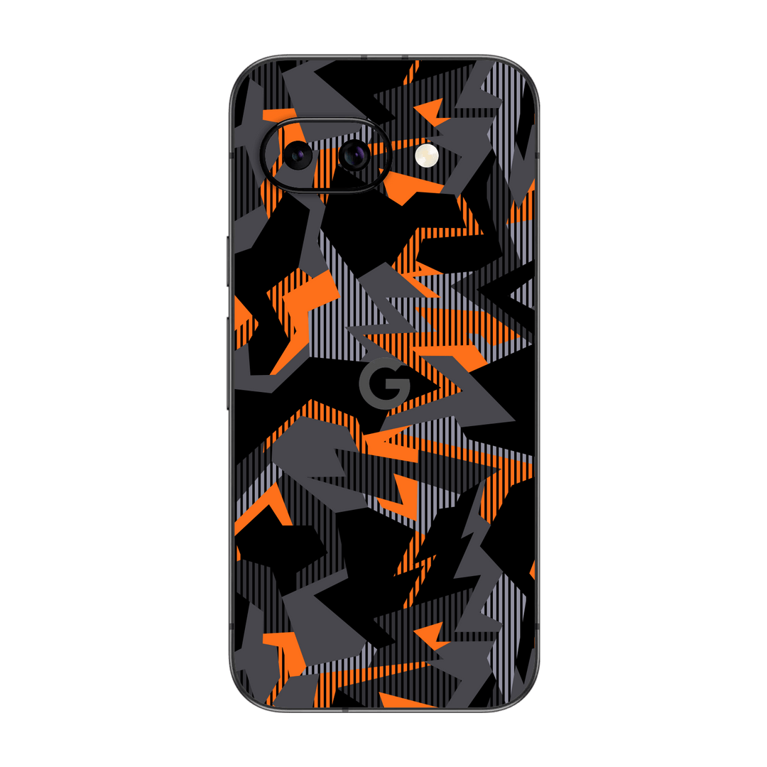 Google Pixel 9a Print Printed Custom SIGNATURE Sharp-Edged Orange Camo Camouflage Skin Wrap Sticker Decal Cover Protector by QSKINZ | qskinz.com
