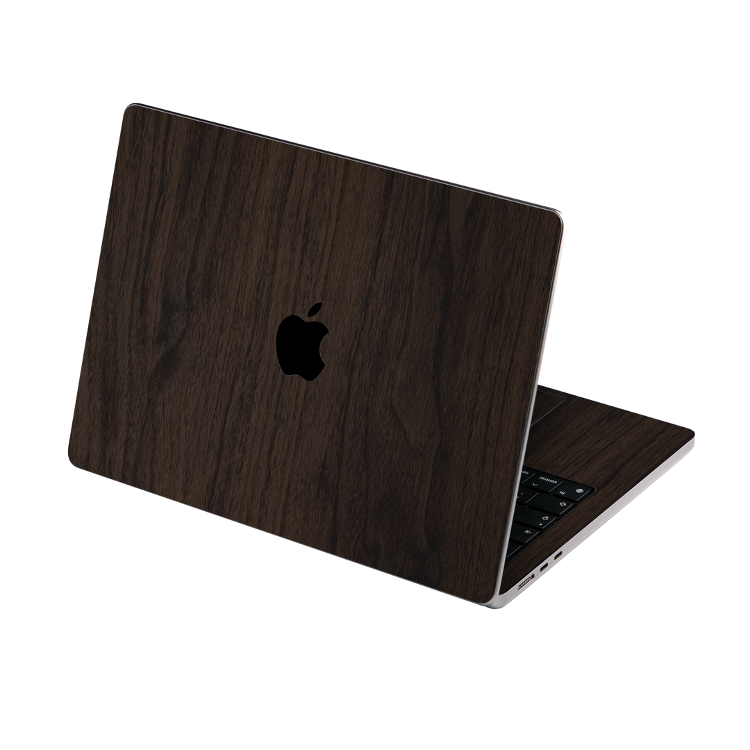 MacBook AIR 13.6" (2025, M4) Premium Wood Wooden Dark Walnut Matte Textured Skin Wrap Sticker Decal Cover Protector by QSKINZ | qskinz.com