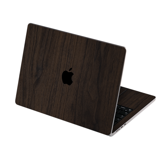 MacBook AIR 13.6" (2025, M4) Premium Wood Wooden Dark Walnut Matte Textured Skin Wrap Sticker Decal Cover Protector by QSKINZ | qskinz.com