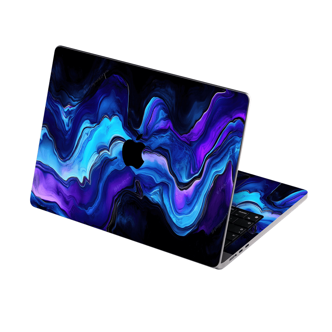 MacBook Air 15" (2025, M4) Custom Printed SIGNATURE “Agate Geode Blue Marble” Art Skin Wrap Sticker Decal Cover Protector by QSKINZ | QSKINZ.COM