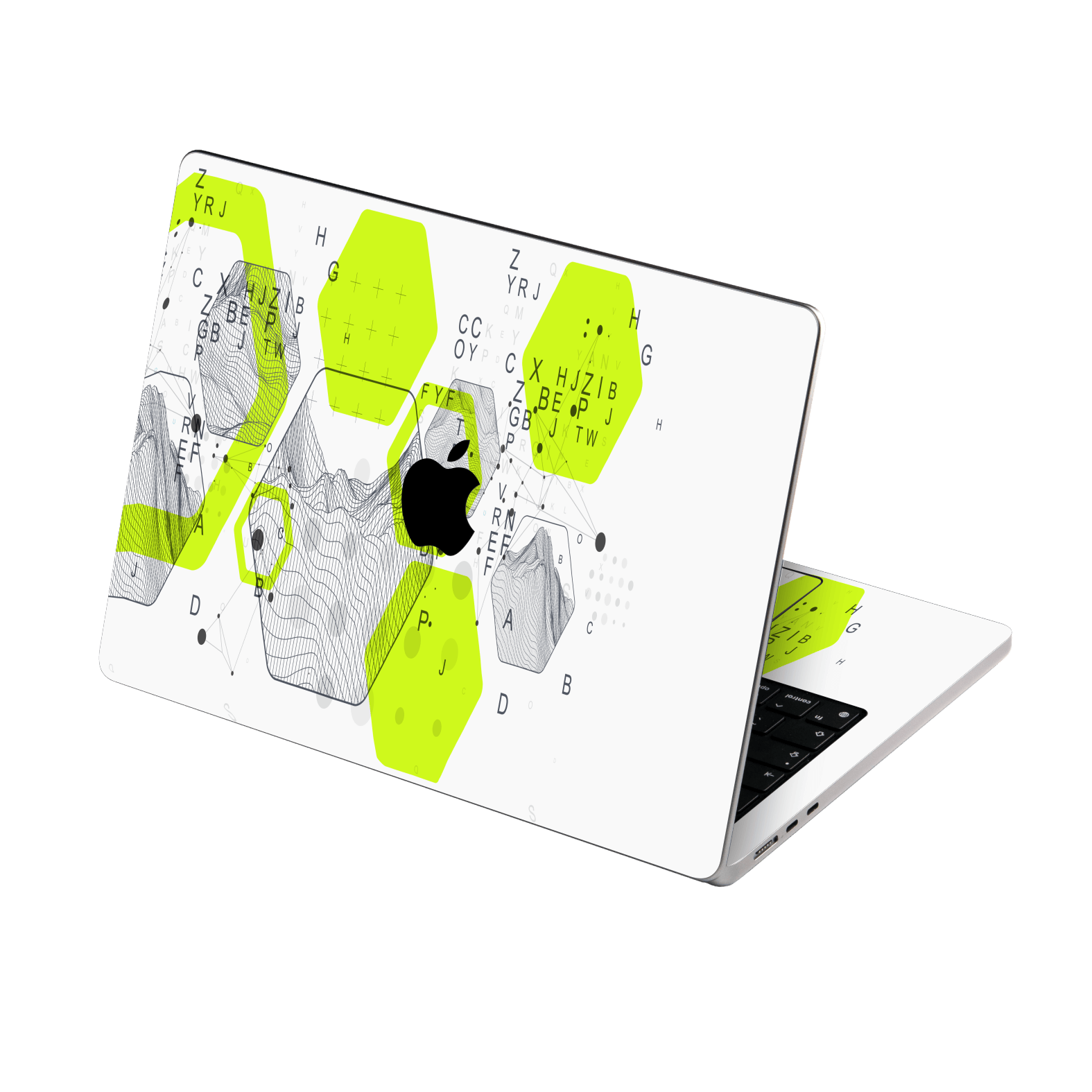 MacBook Air 15" (2025, M4) Printed Custom SIGNATURE “Neural Realm” AI Science Green & White Skin Wrap Sticker Decal Cover Protector by QSKINZ | QSKINZ.COM