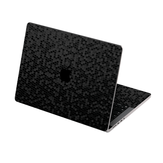 MacBook PRO 14” (2024, M4)  Luxuria Black Honeycomb 3D Textured Skin Wrap Sticker Decal Cover Protector by QSKINZ | qskinz.com