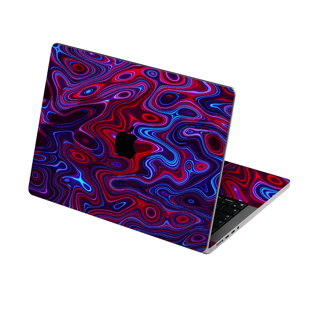 MacBook PRO 16” (2024, M4) Print Printed Custom SIGNATURE Flux Fusion Purple Neon Skin Wrap Sticker Decal Cover Protector by QSKINZ | QSKINZ.COM