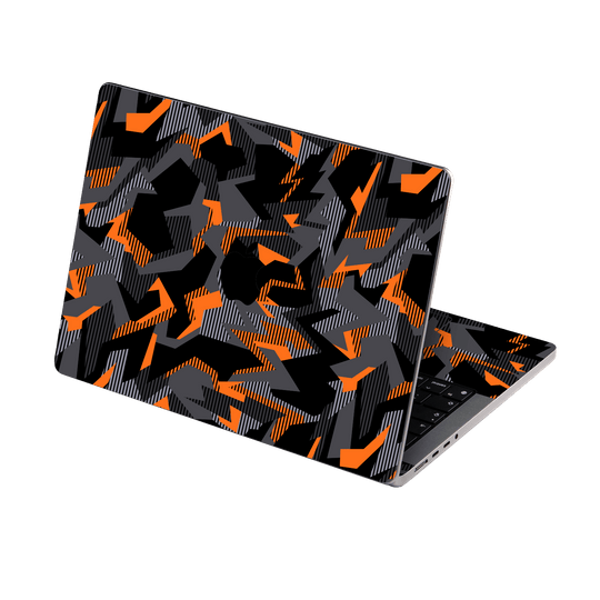MacBook PRO 16” (2024, M4) Print Printed Custom SIGNATURE Sharp-Edged Orange Camo Camouflage Skin Wrap Sticker Decal Cover Protector by QSKINZ | qskinz.com