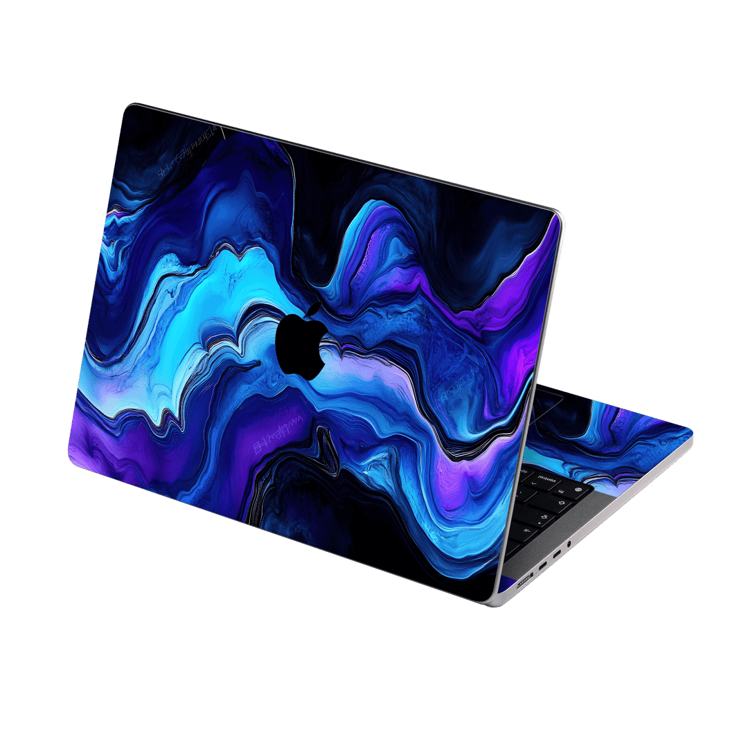 MacBook Pro 14" Custom Printed SIGNATURE “Agate Geode Blue Marble” Art Skin Wrap Sticker Decal Cover Protector by QSKINZ | QSKINZ.COM