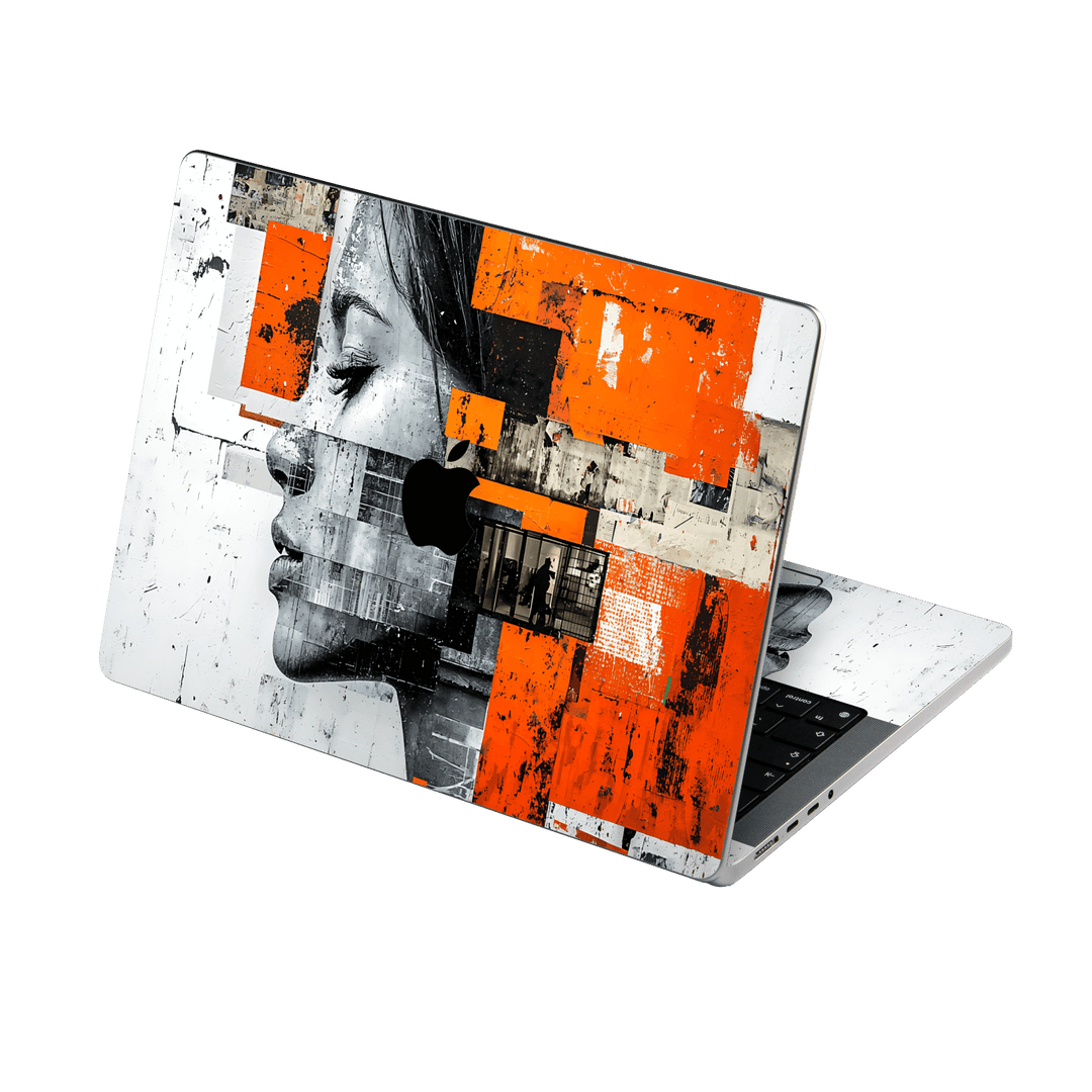 MacBook Pro 14" Printed Custom SIGNATURE “Atelier Portrait” Monochrome Black & White Artistic Portrait Collage Skin Wrap Sticker Decal Cover Protector by QSKINZ | QSKINZ.COM