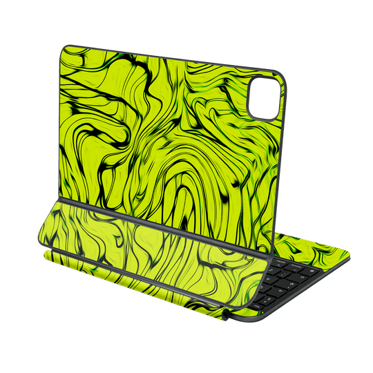 Magic Keyboard for iPad Pro 11” (M4, 2024) Print Printed Custom SIGNATURE Hypnotic Green Electric Jade Skin Wrap Sticker Decal Cover Protector by QSKINZ | QSKINZ.COM