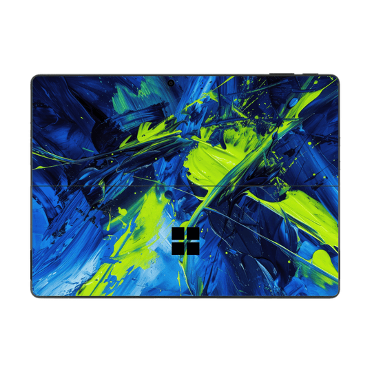 Microsoft Surface Pro 11 Print Printed Custom SIGNATURE Glowquatic Neon Yellow Green Blue Skin Wrap Sticker Decal Cover Protector by QSKINZ | QSKINZ.COM